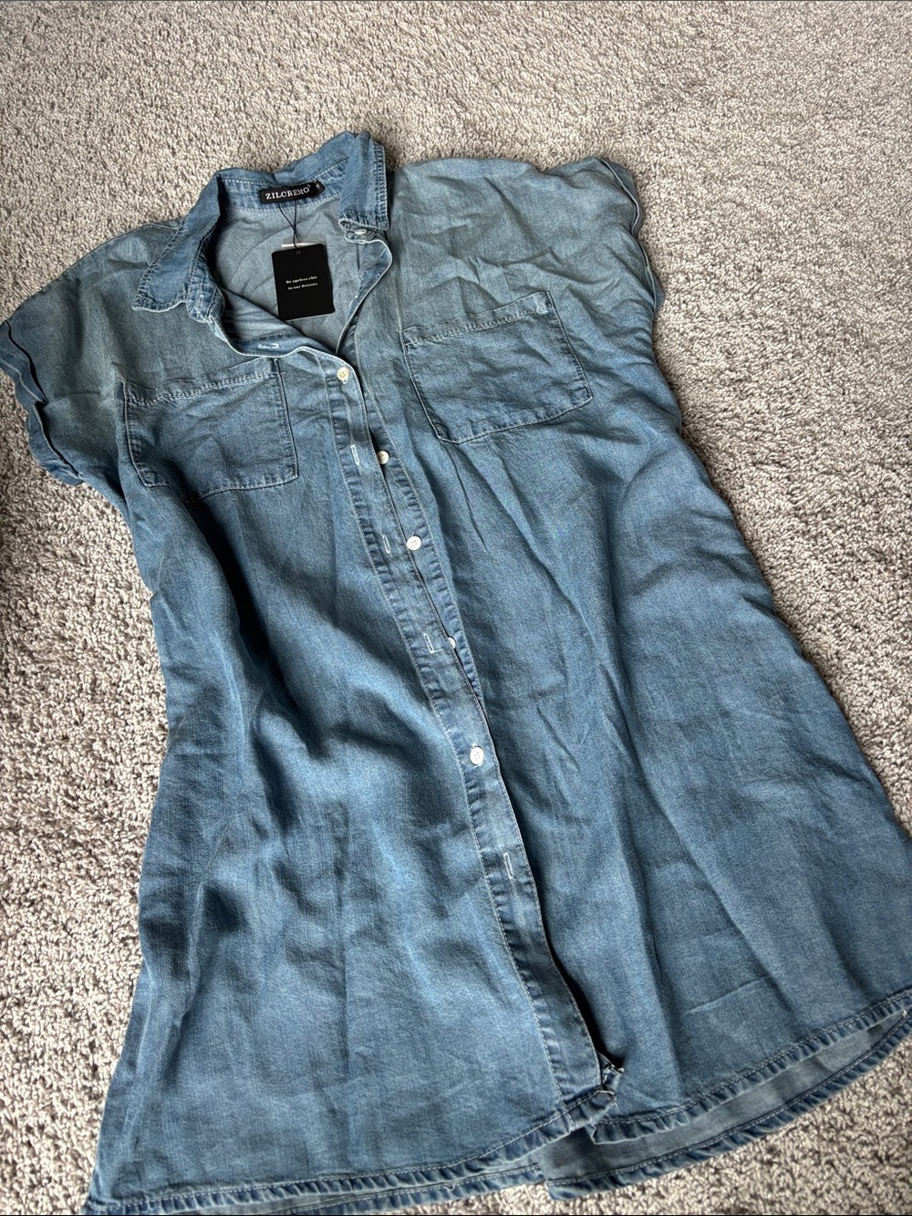 Amazon Denim Midi Shirt Dress in Light Blue